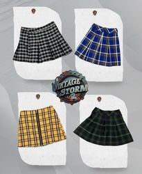 Y2K Check Skirts