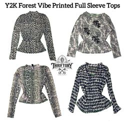 Y2K Forest Vibe Printed Full Sleeve Mesh Tops TY-0..