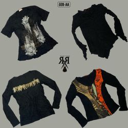 Y2K Black Rave Full Sleeve Tops (AA-1025)