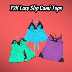 Y2K Lace Slip Cami Tops - (17/06)