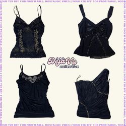 Y2K Vampy Goth Dark Tops