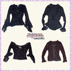 Y2K Whimsigoth Dark Romance Long Sleeves