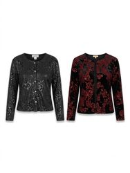 (FV-1752) Y2K Gothic Shimmer Coat style Top