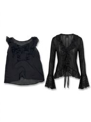 (FV-1751) Y2K Black Aesthetic Tops