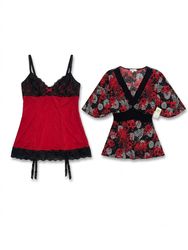 (FV-1747) Y2K Red Black Mesh Lace Tops Bundle | Vi..