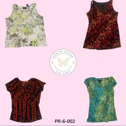 Retro Printed Poly Blouse S.S | Lightweight Y2K Fa..