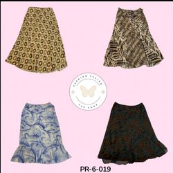 Aesthetic Printed Midi Skirt – Soft Poly Fabric Co..