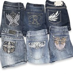 Y2k mini shorts with good embroidery bundles #22