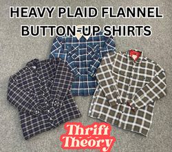 Heavy Plaid Flannel Button- Up Shirts - (18/06)