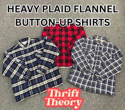 Heavy Plaid Flannel Button-Up Shirts - (17/06)