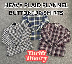 Heavy Plaid Flannel Button-Up Shirts - (17/06)