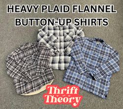 Heavy Plaid Flannel Button-Up Shirts - (17/06)