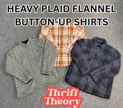 Heavy Plaid Flannel Button-Up Shirts - (17/06)