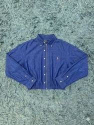 Upcycled Ralph Lauren Cropped Zip-Up Shirt style J..