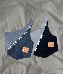 Upcycled Levi’s Denim Lace-Up Top