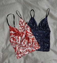 Upcycled Sequin Halter Top