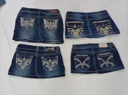CR9306 Upcycled Y2K Mini Denim Skirts