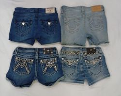 CR9308 Upcycled Miss Me & True Religion Kids Short..