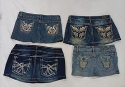 CR9311 Upcycled Y2K Mini Denim Skirts