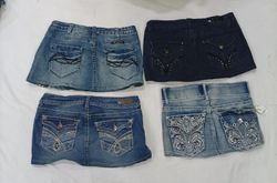 CR9314 Upcycled Y2K Mini Denim Skirts