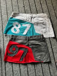 Upcycled Y2k Denim & Sports Mini Skirts