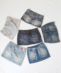 Vintage 90s/Y2K Low Rise Denim Mini Skirts(VM-15)
