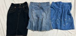 Y2k denim midi skirts (851)