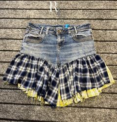 Upcycled Y2K Denim Ruffle Shorts