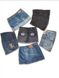 VINTAGE Y2K CYBER GRUNGE DENIM MINI SKIRTS
 (VM-17..