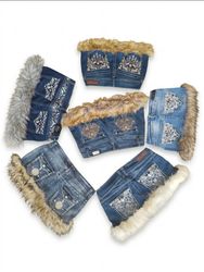 Lovely Fur Denim Skirts
