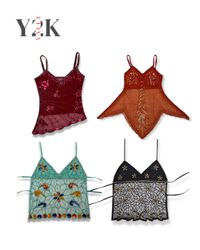 Y2K Fairycore Embroidered Mesh Cami (Yv-699)