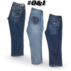 Y2k Mid-Rise Capris • Rich Indigo Contrast Stitch ..