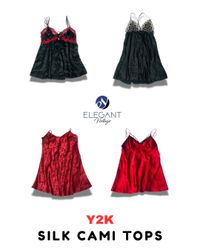 Y2K Silk Cami Tops - EV1811