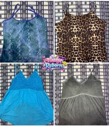 Y2K Vintage Cami Bundle – Leopard, Tie-Dye Lace & ..