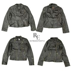 Y2K Unique Girl Leather Jacket RE-3413