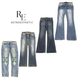 Y2K Paris Hilton Era Girl Denim Jeans RE-3415
