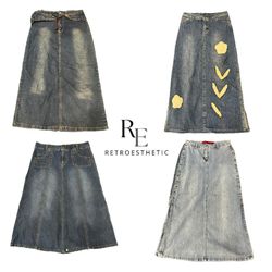 Y2K NYC IT GIRL DENIM MAXI SKIRTS RE-3416