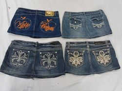 CR9350 Upcycled Y2K Mini Denim Skirts