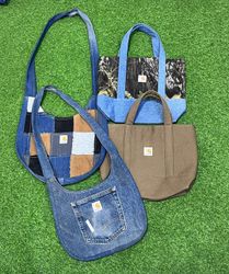 Fs-Upcycled Carharrt tote and Carharrt c..