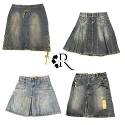 Y2K PARIS HILTON EAR GIRL DENIM MIDI SKIRTS RW-215..