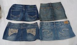 CR9354 Upcycled Y2K Mini Denim Skirts