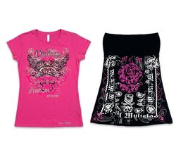 (FV-1778) Y2K Black & Pink Aesthetic Grunge Babyte..