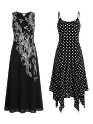 (FV-1777) Black & White Aesthetic Dress
