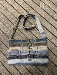 Upcycled Denim Belts Cross Body Bag
