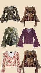 Y2K Mesh & Printed Long Sleeve Blouse - (19/06)