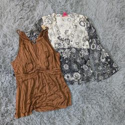 Vintage 100% Silk Blouses Bundle | Y2K Women's Top..