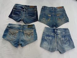 CR9369 Upcycled Y2K Mini Denim Shorts
