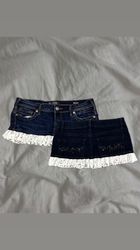 Upcycled Denim Lace Skirt