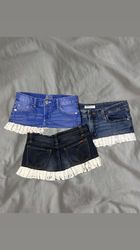 Upcycled Denim Lace Skirt
