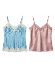 (FV-1810) Y2K Satin Cami Top Bundle Vintage Lace T..
